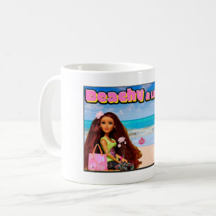 Caneca De Café Mikitiez Thailand coconut Beach lotus rosa branco