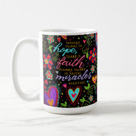 Caneca De Café Milagres de Fé Inspiradores Acontecem Inspirividad