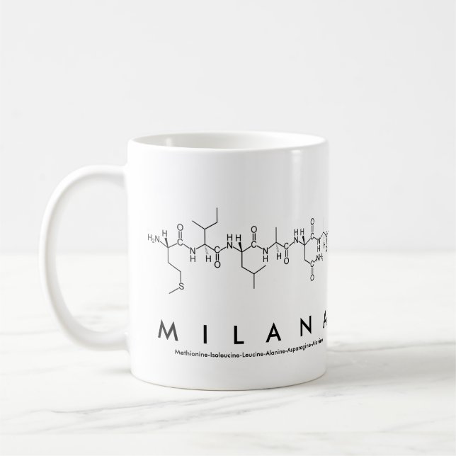 Caneca De Café Milana peptide name mug (Esquerda)