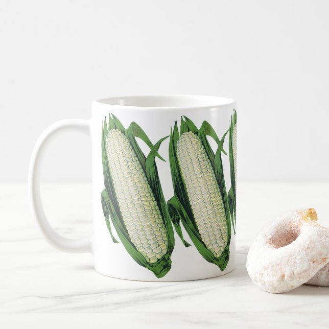 Caneca De Café Milho branco de Comidas de vegetais venenosos no f (Com Donut)