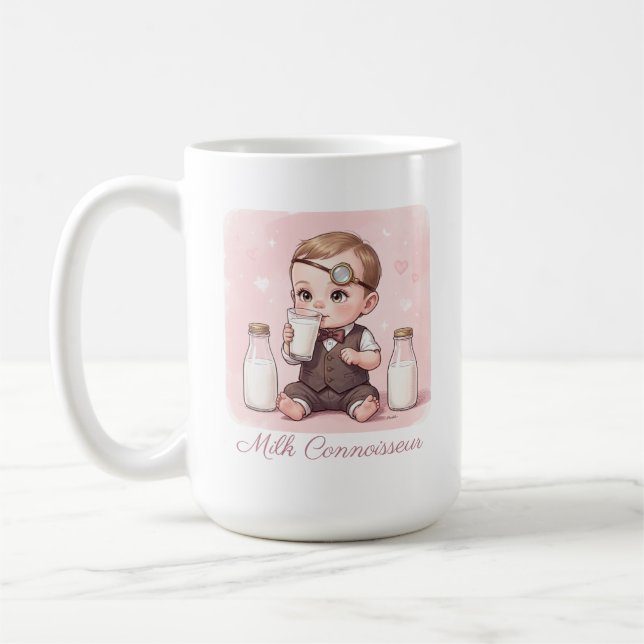 Caneca De Café Milk Connoisseur Baby Girl Print Nursery (Esquerda)
