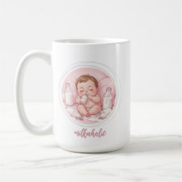 Caneca De Café Milkaholic Baby Print | Cute Nursery Funny Art