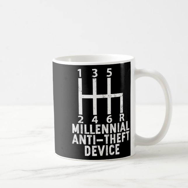 Caneca De Café Millennial Anti Theft Device _ Funny Stick Shift  (Direita)