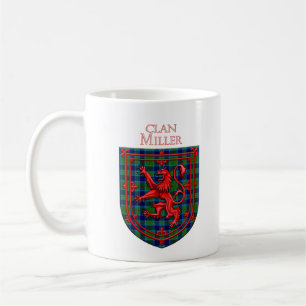 Caneca De Café Miller Tartan Scottish Xadrez Lion Rampant