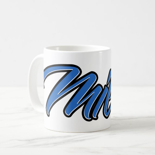Caneca De Café Milos Vorname Name blue Tasse Kaffeetasse (Frente Esquerda)