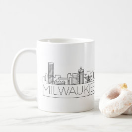 Caneca De Café Milwaukee, Wisconsin Estilizou o Skyline