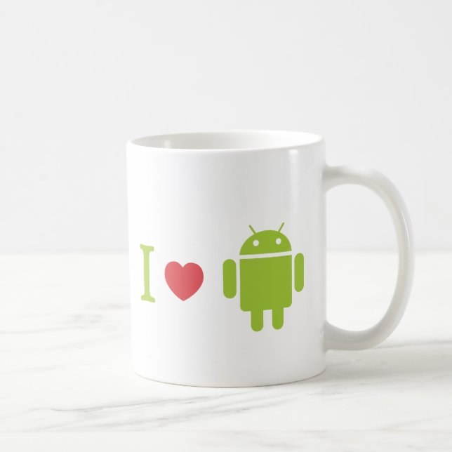 Caneca De Café Mim Android do coração (Direita)