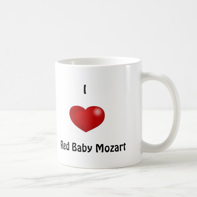 Caneca De Café Mim bebê vermelho Mozart do coração (Direita)