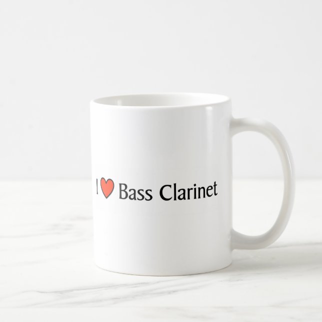 Caneca De Café Mim clarinete baixo do coração (Direita)
