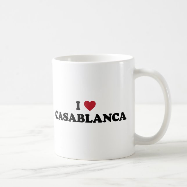 Caneca De Café Mim coração Casablanca Marrocos (Direita)