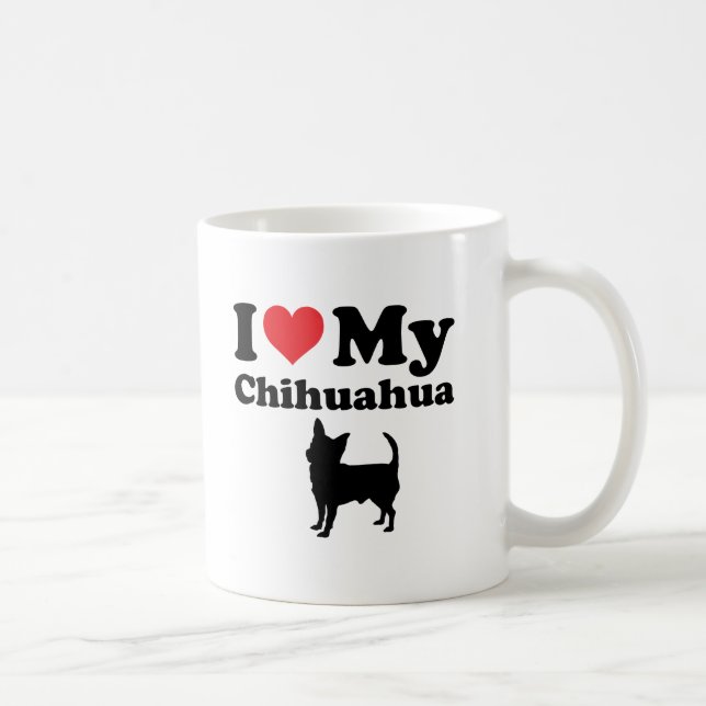 Caneca De Café Mim coração minha chihuahua (Direita)