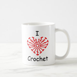 Caneca De Café Mim Crochet do coração - teste padrão da carta 