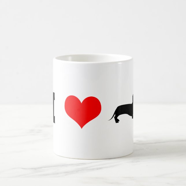 Caneca De Café Mim Dachshunds do coração (amor) (Centro)