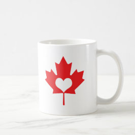 Caneca De Café Mim folha de bordo de Canadá do coração