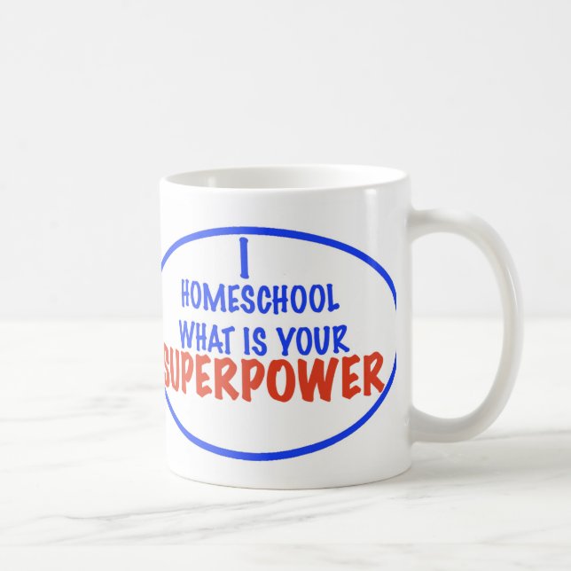 Caneca De Café Mim Homeschool o que é sua superpotência! (Direita)