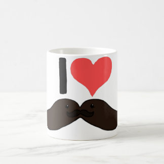 Caneca De Café Mim Moustache bonito do coração