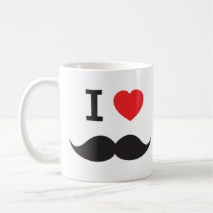 Caneca De Café Mim Moustache do coração
