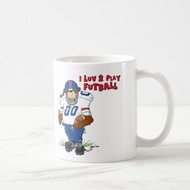 Caneca De Café Mim urso de Futball do jogo de Luv 2 (Direita)