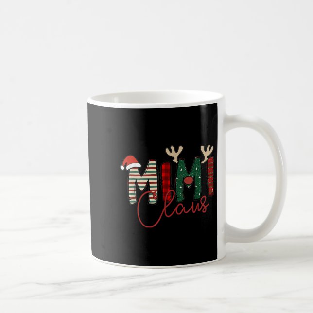 Caneca De Café Mimi Claus Christmas Santa Hat Reindeer Grandma Gr (Direita)