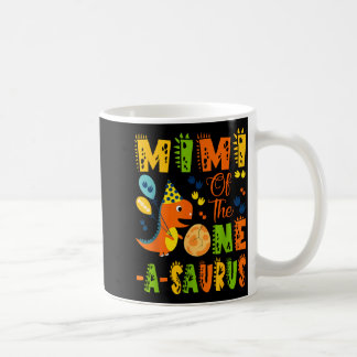 Caneca De Café Mimi do dinossauro de um ano de idade no 1º aniver