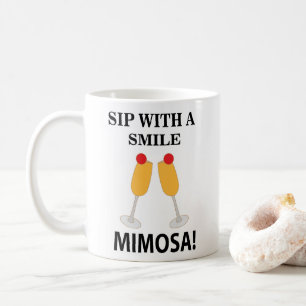 Caneca De Café Mimosa Beba Com Um Sorriso Mimosa