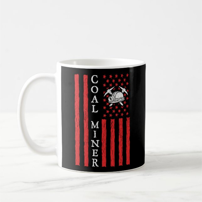 Caneca De Café Minerador Americano De Carvão Mineiro De Bandeira  (Esquerda)