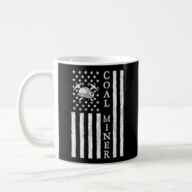 Caneca De Café Minerador Americano De Carvão Mineiro De Bandeira  (Esquerda)