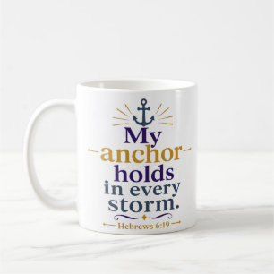 Caneca De Café Minha Âncora Resiste a Todas as Tempestades Clássi