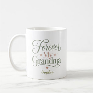 Caneca De Café Minha Avó Para Sempre Presente Personalizado com N