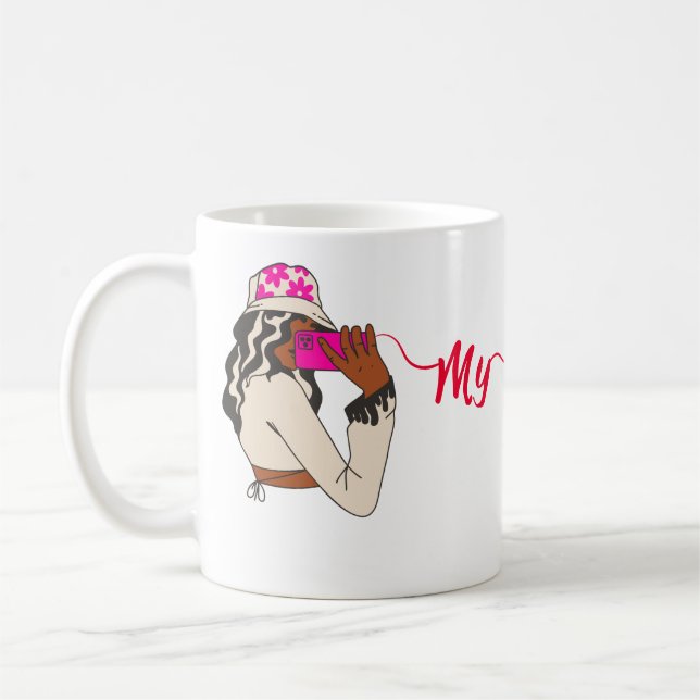 Caneca De Café Minha Bestie Chame Mug - Meninas Chatando Design (Esquerda)