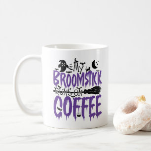 Caneca De Café Minha Broomstick corre no viciado em café Hallowee