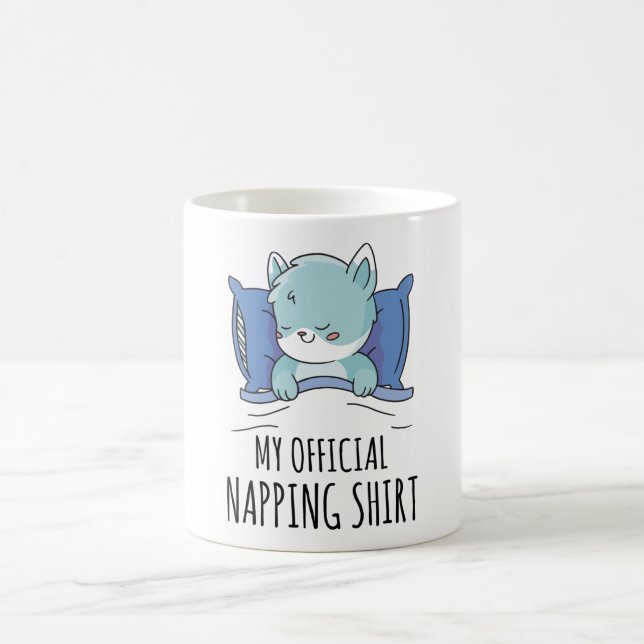 Caneca De Café Minha camisa de dormir com gato dormindo (Centro)