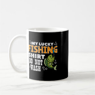 Caneca De Café Minha Camisa de Pesca da Sorte Não Lavar Camisa En