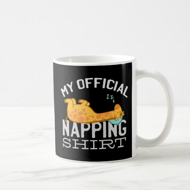 Caneca De Café Minha camisa oficial de dormir - Girafa preguiçosa (Direita)