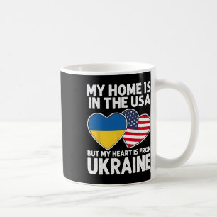 Caneca De Café Minha Casa EUA Meu Coração Ucrânia Bandeira Orgulh