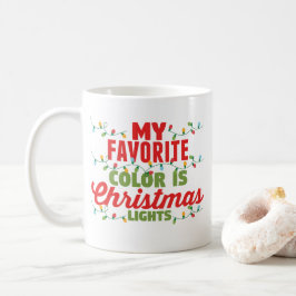 Caneca De Café Minha Cor Favorita É Luzes De Natal