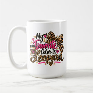 Caneca De Café Minha Cor Favorita É Rosa Leopardo Amante de Café