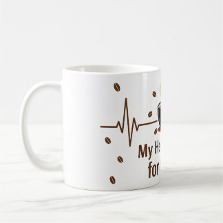 Caneca De Café Minha Coração Bate por Café-caneca