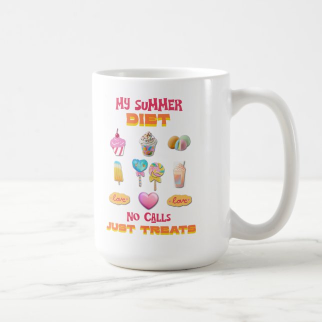 Caneca De Café Minha Dieta de Verão Sem Chamadas Só Guloseimas (Direita)
