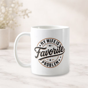 Caneca De Café Minha Esposa É Meu Problema Favorito Presente Piad