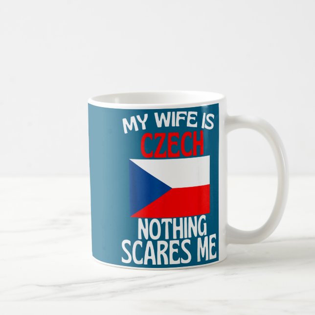 Caneca De Café Minha esposa república tcheca nada me assusta hus  (Direita)