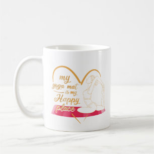 Caneca De Café Minha Esteira de Yoga é Meu Lugar Feliz