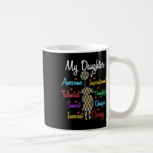 Caneca De Café Minha Filha Adora Quebra-cabeça Autista Legal Auti