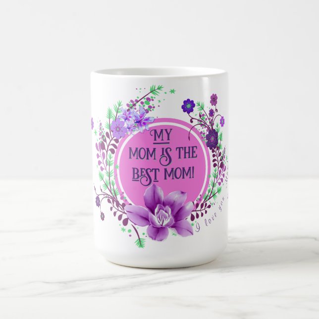 Caneca De Café Minha mãe é a melhor mãe Lavanda Flores (Centro)
