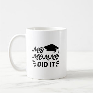 Caneca De Café Minha Mamãe Fez Isso Graduação Estrela Rosa Design