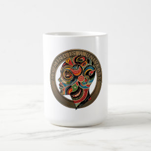 Caneca De Café Minha Mente É Um Universo Vintage Silhueta Psicodé