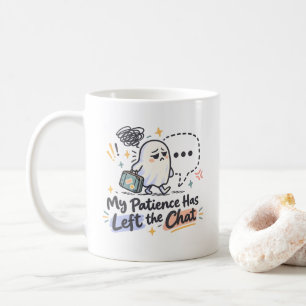 Caneca De Café Minha Paciência Saiu do Chat – Adorável Fantasma E