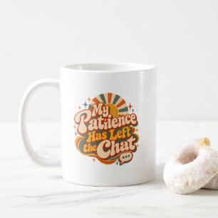 Caneca De Café Minha Paciência Saiu do Chat – Divertido Retro dos