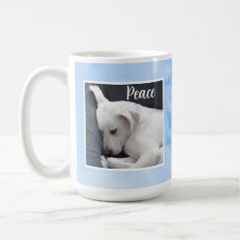 Caneca De Café Minha paz Eu te dou Bíblia Verso Cachorro Azul