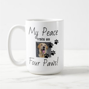 Caneca De Café Minha Paz repousa em quatro patas - citação de Pet